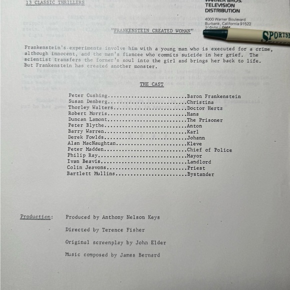 RARE 1967 Frankenstein Created Woman Film Original Memorabilia Set - Picture 3 of 12